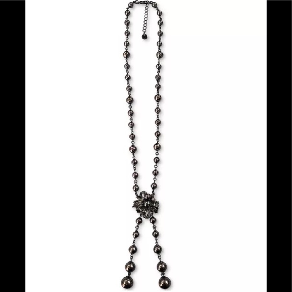 Charter Club Hematite-Tone  Long Lariat Necklace